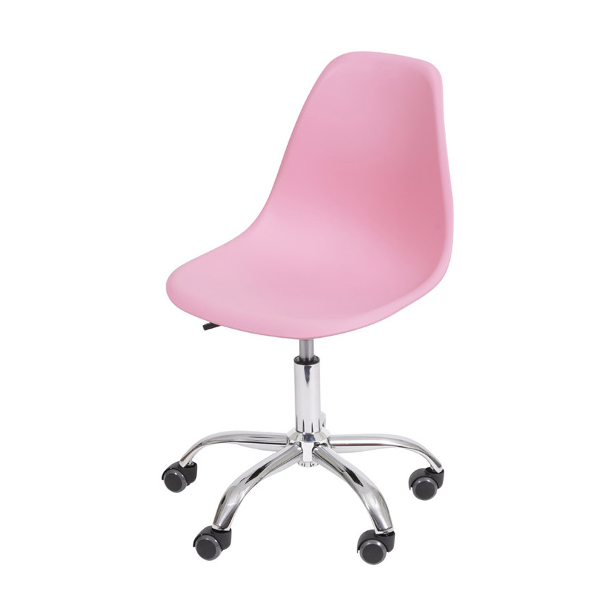 Cadeira Charles Eames DKR base Rodízio Rosa