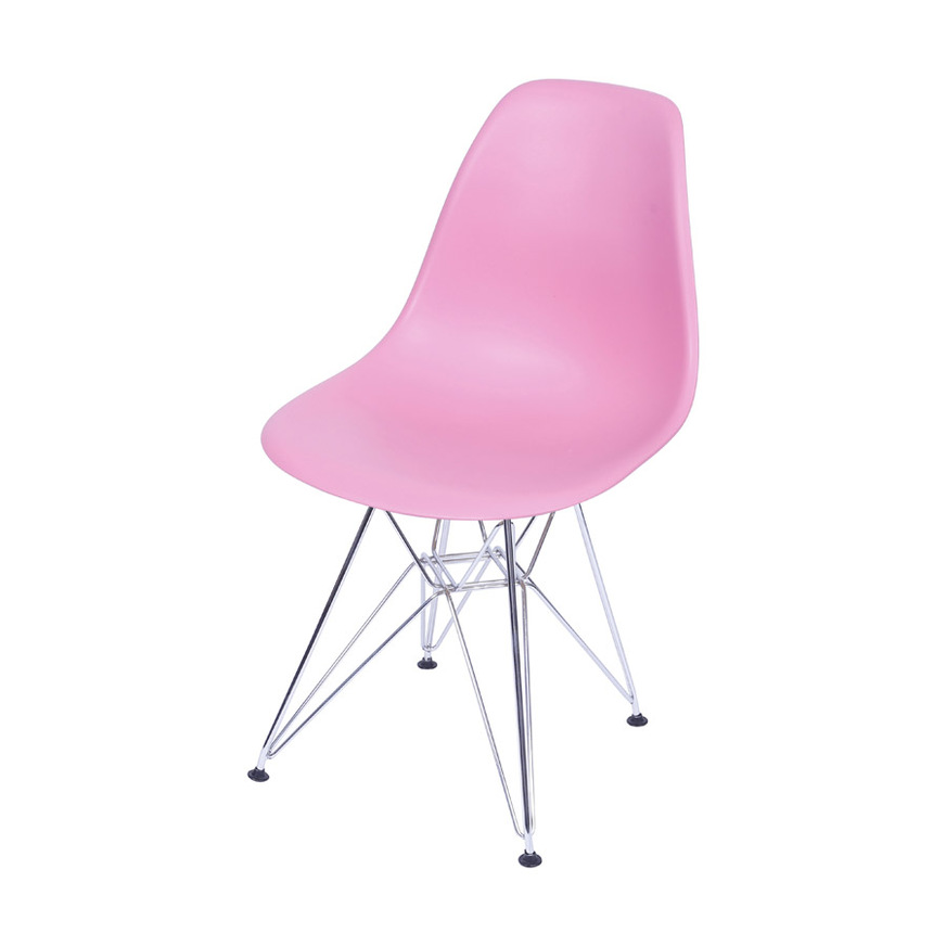 Cadeira Charles Eames DKR base Rodízio Rosa