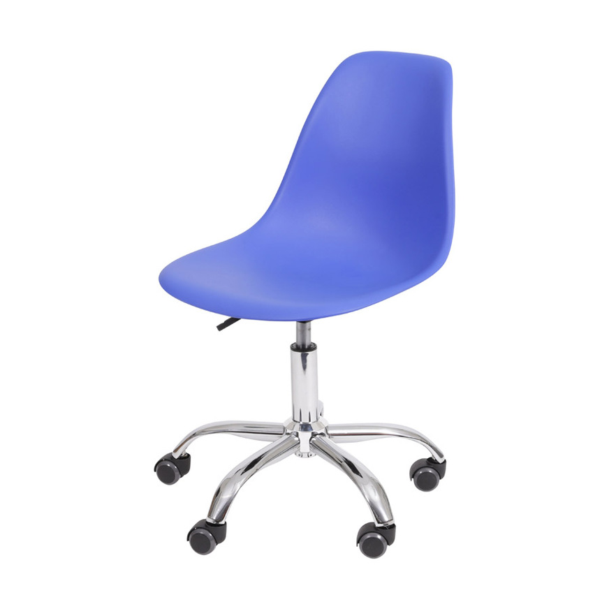 Cadeira Charles Eames DKR base Rodízio Azul escuro