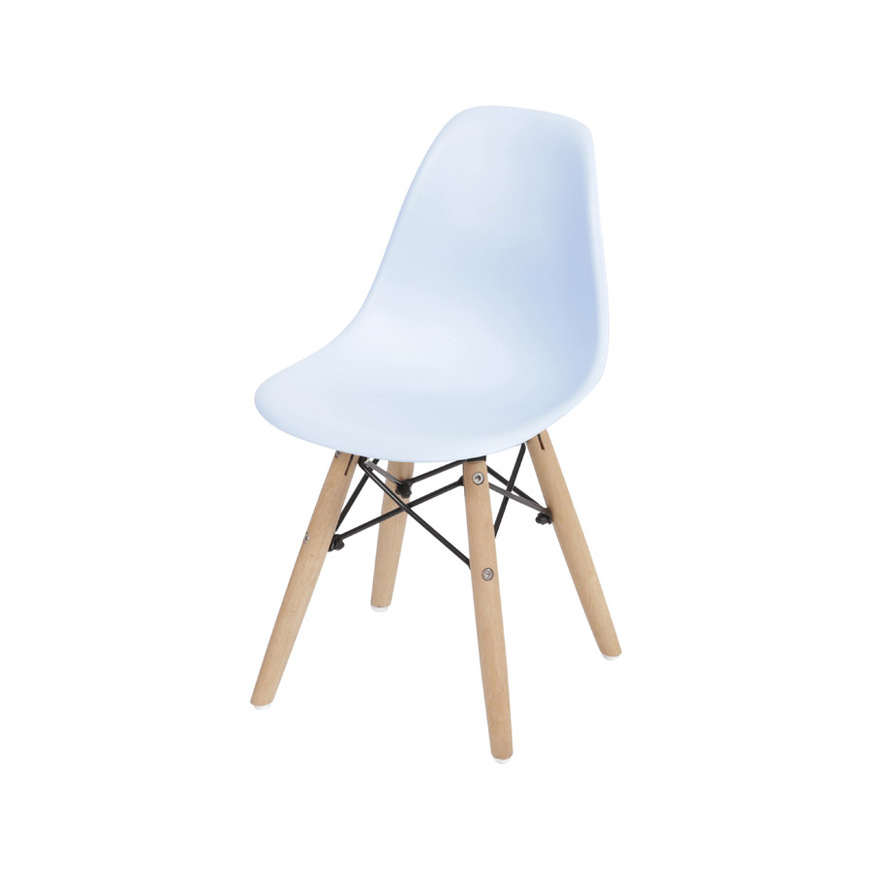 Cadeira Charles Eames DKR Kids base Madeira Azul