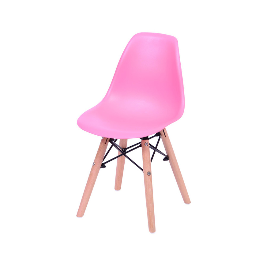 Cadeira Charles Eames DKR Kids base Madeira Rosa