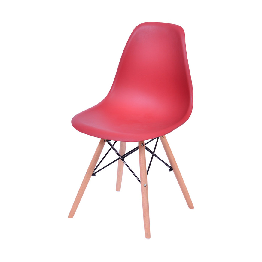 Cadeira Charles Eames DKR base Madeira Telha
