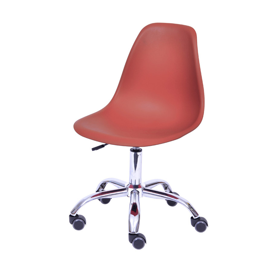 Cadeira Charles Eames DKR base Rodízio Telha