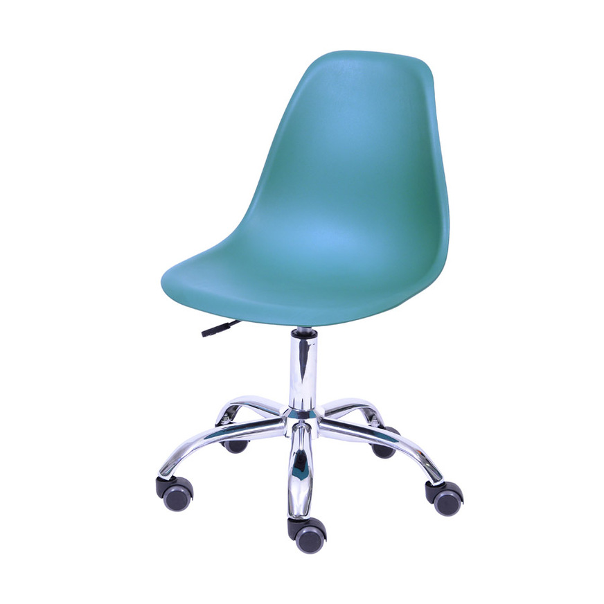 Cadeira Charles Eames DKR base Rodízio Azul petroleo