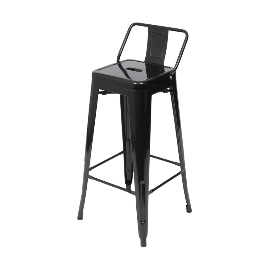 Banqueta titan alta com encosto Preta