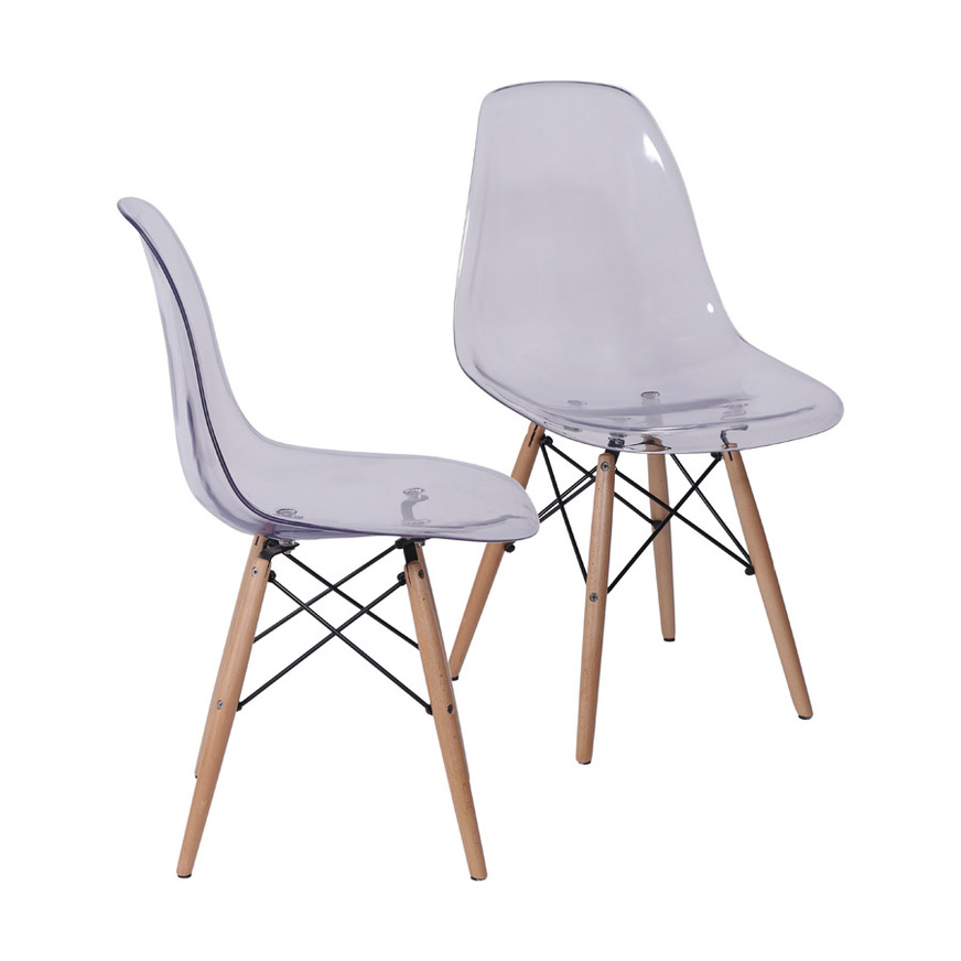 Kit 2 Cadeiras Charles Eames DKR PET Incolor