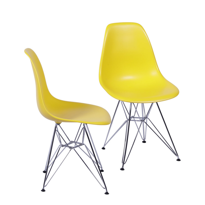 Kit 2 Cadeiras Charles Eames DKR Amarela