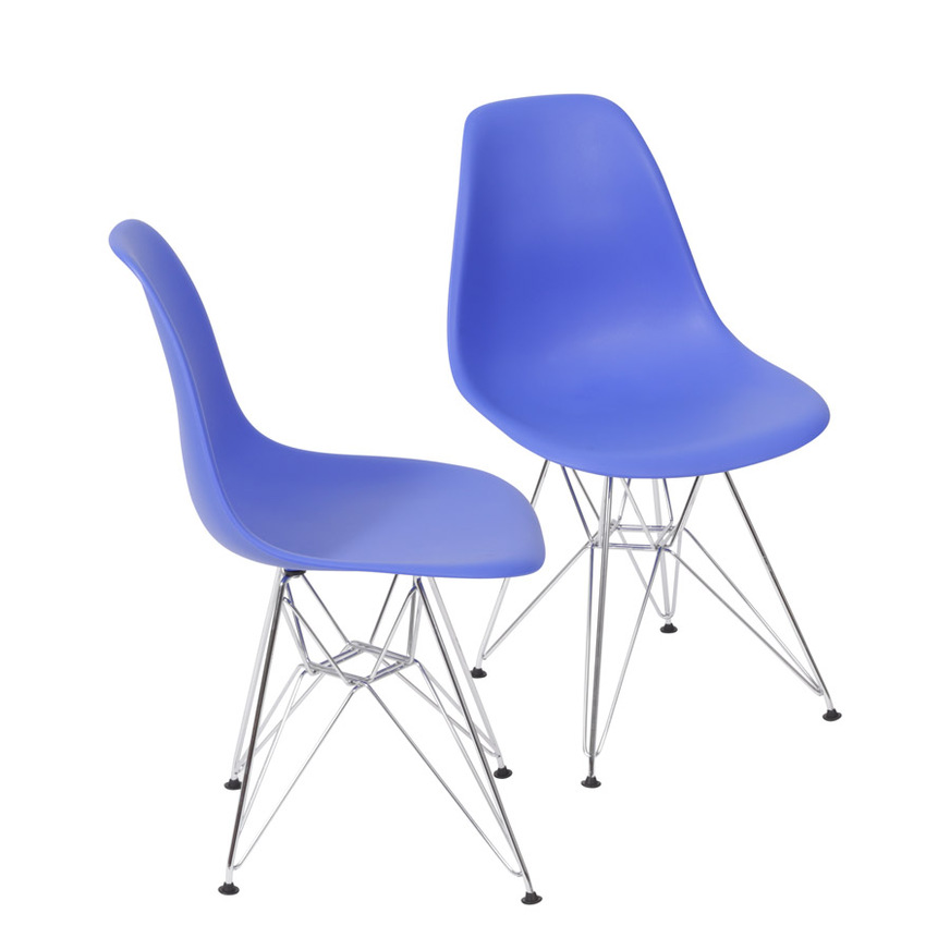 Kit 2 Cadeiras Charles Eames DKR Azul Escuro