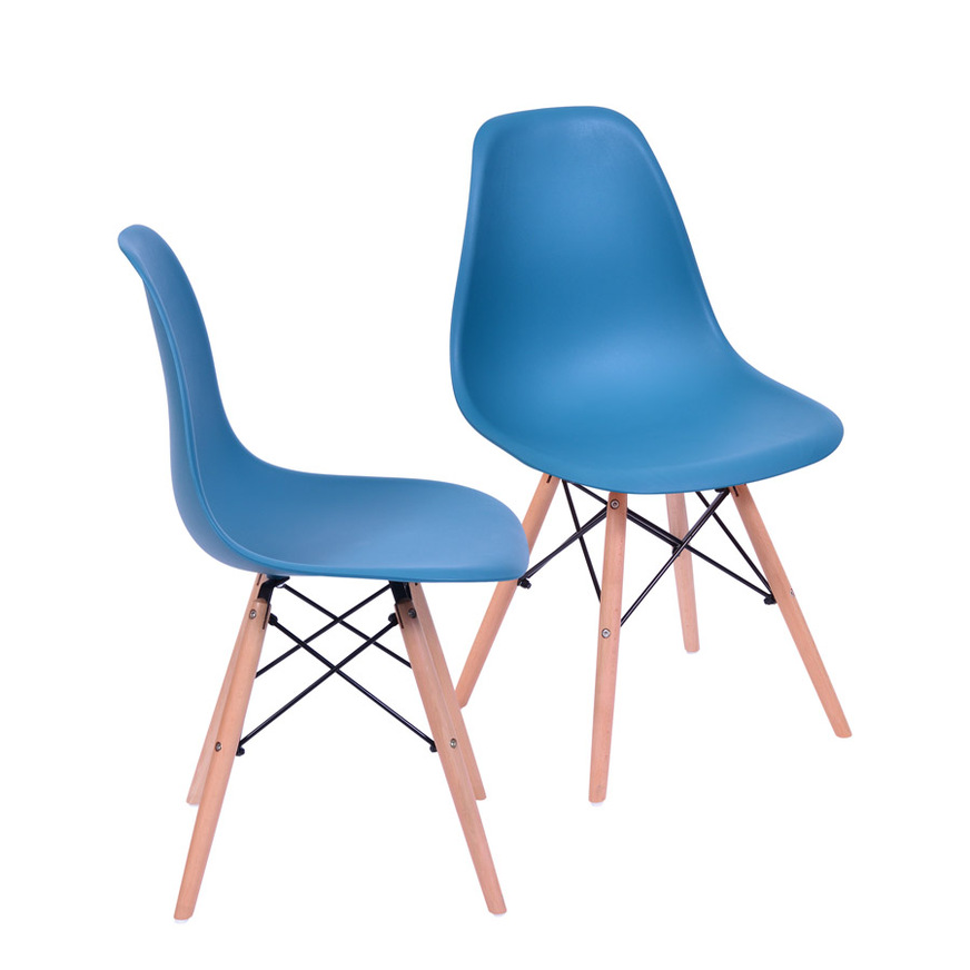 Kit 2 Cadeiras Charles Eames DKR Azul Petroleo
