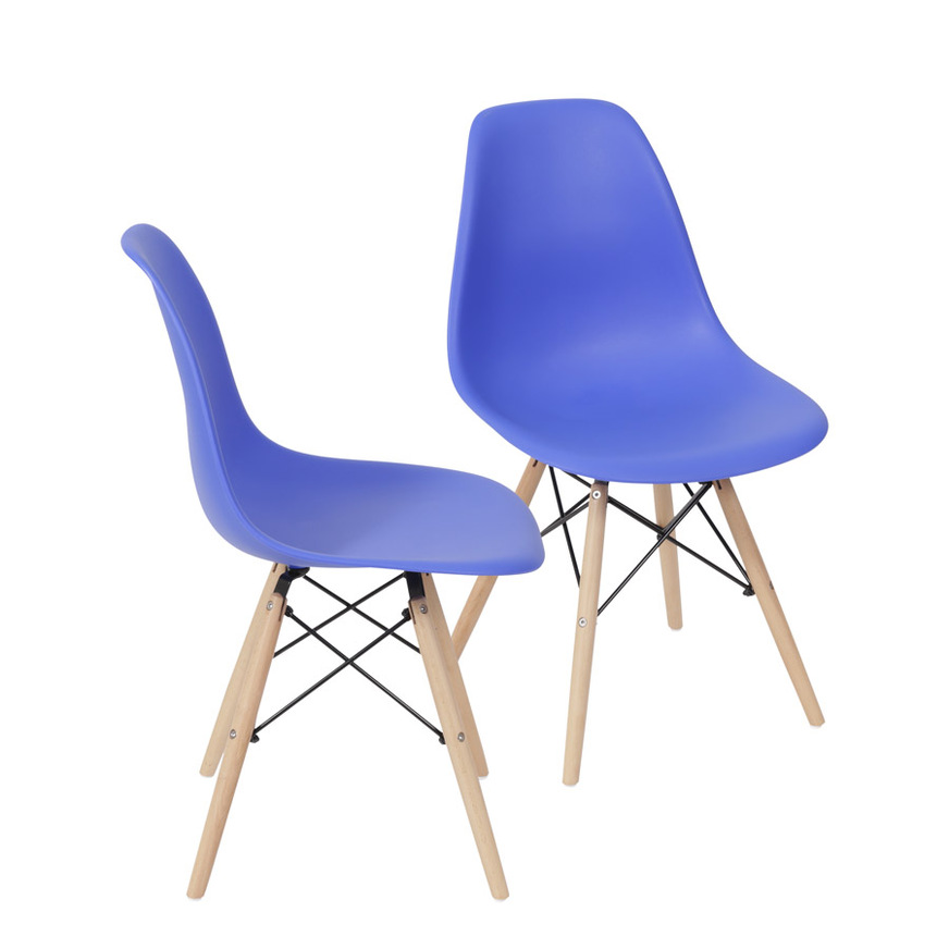 Kit 2 Cadeiras Charles Eames DKR Azul Escuro