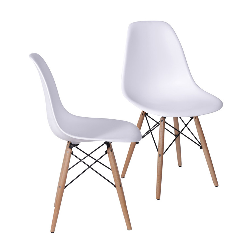 Kit 2 Cadeiras Charles Eames DKR Branca