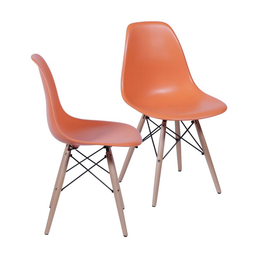 Kit 2 Cadeiras Charles Eames DKR Laranja