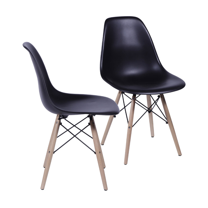 Kit 2 Cadeiras Charles Eames DKR Preta