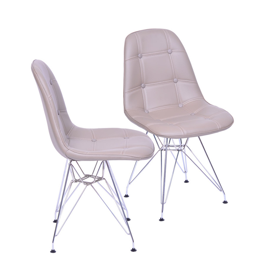 Kit 2 Cadeiras Botone base Cromada Fendi