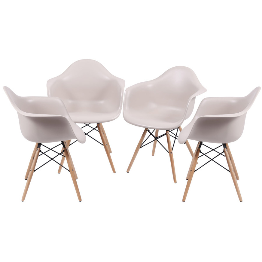 Kit 4 Cadeiras Charles Eames DKR com braço Fendi