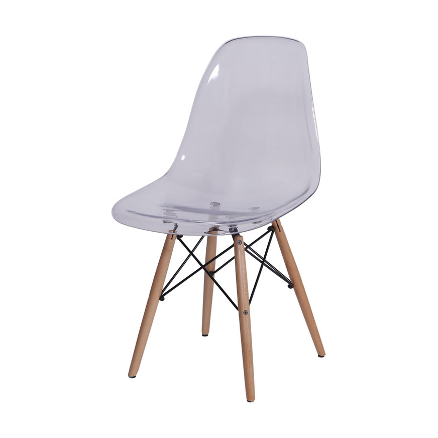 Cadeira Charles Eames DKR PET Base Madeira Incolor