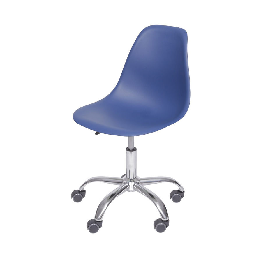Cadeira Charles Eames DKR base Rodízio Azul marinho