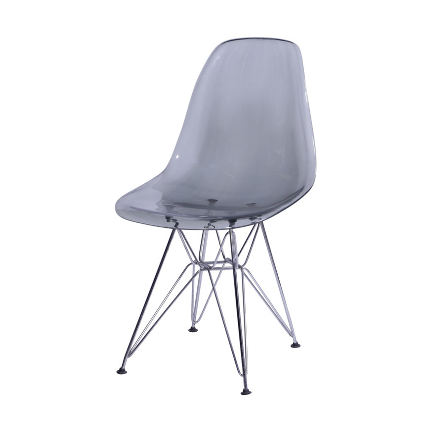 Cadeira Charles Eames DKR PET Base Cromada Fume