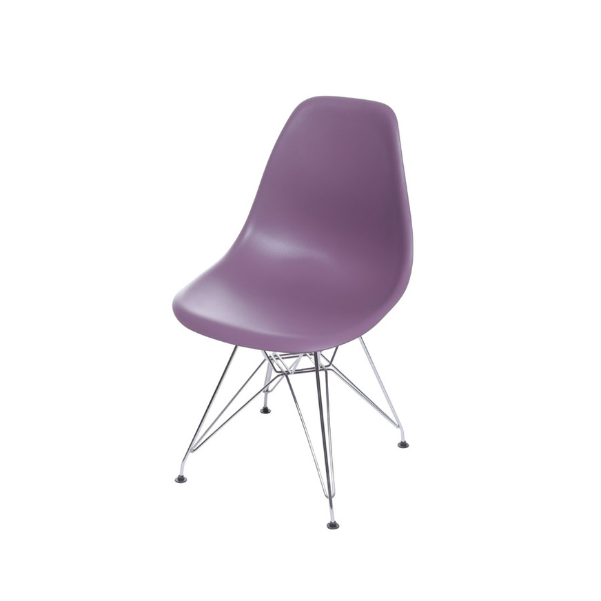 Cadeira Charles Eames DKR base Rodízio Roxa