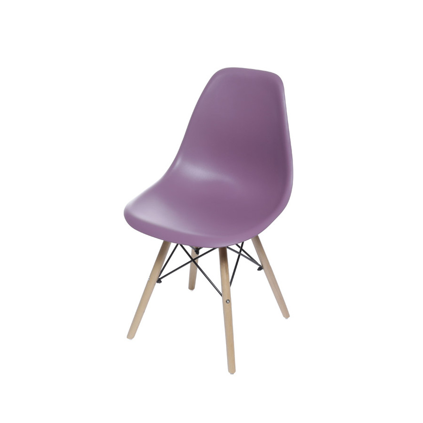 Cadeira Charles Eames DKR base Madeira Roxa
