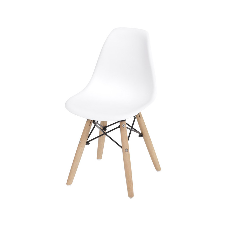 Cadeira Charles Eames DKR Kids base Madeira Branca
