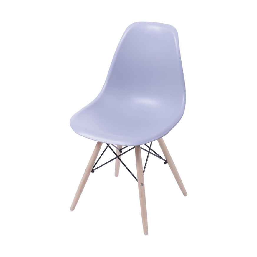 Cadeira Charles Eames DKR base Madeira Cinza