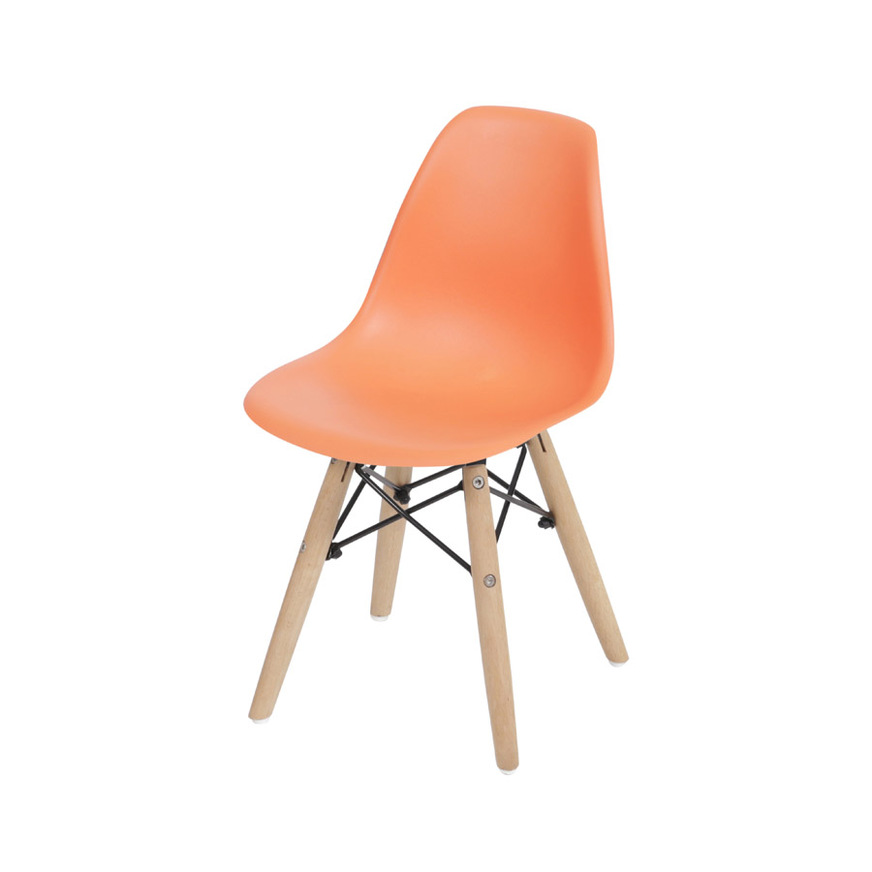 Cadeira Charles Eames DKR Kids base Madeira Laranja