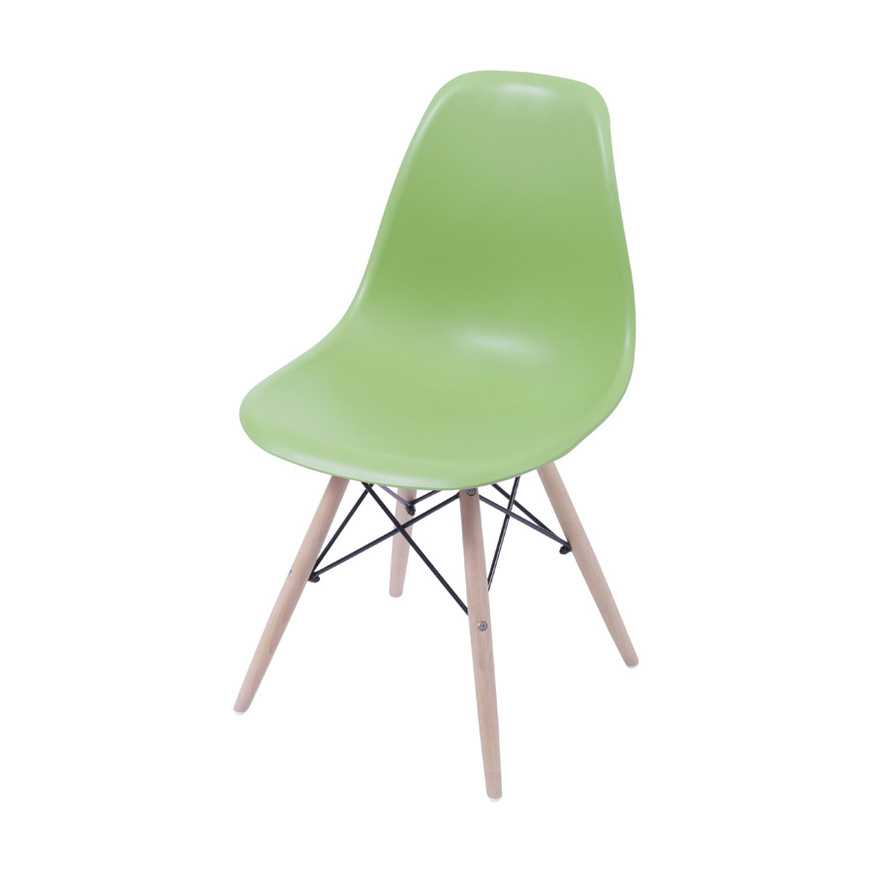 Cadeira Charles Eames DKR base Madeira Verde