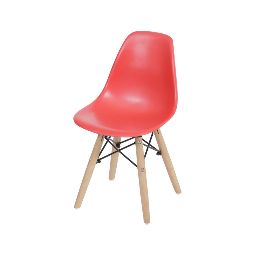 Cadeira Charles Eames DKR Kids base Madeira Vermelha