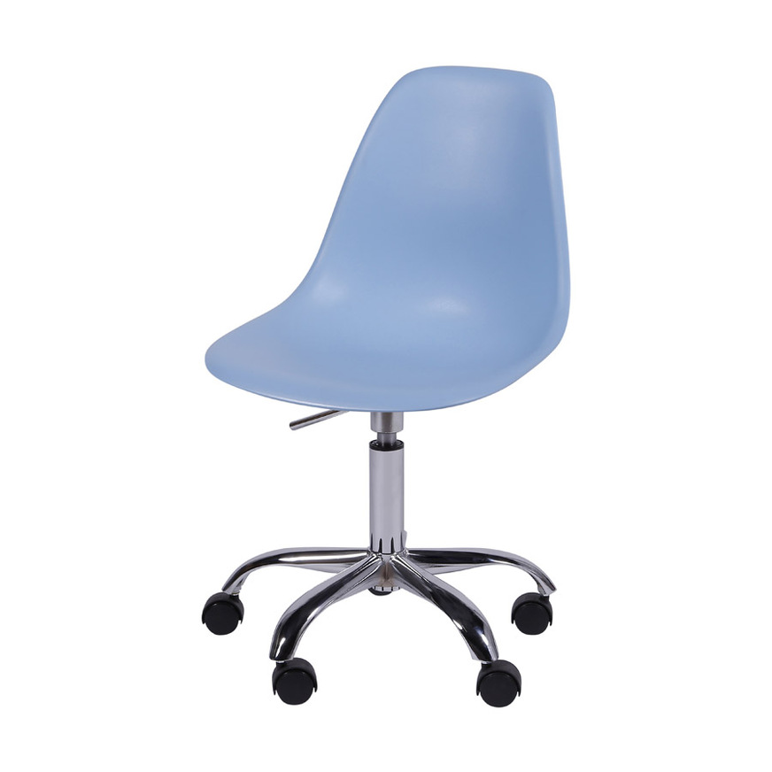 Cadeira Charles Eames DKR base Rodízio Azul claro