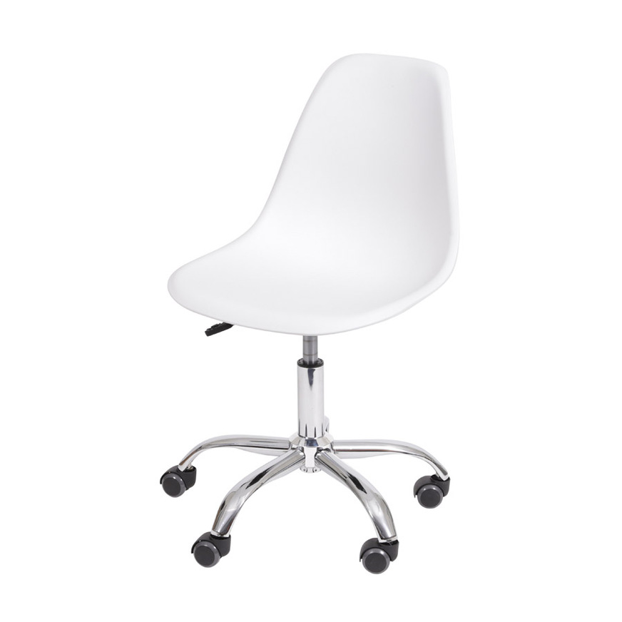 Cadeira Charles Eames DKR base Rodízio Branca