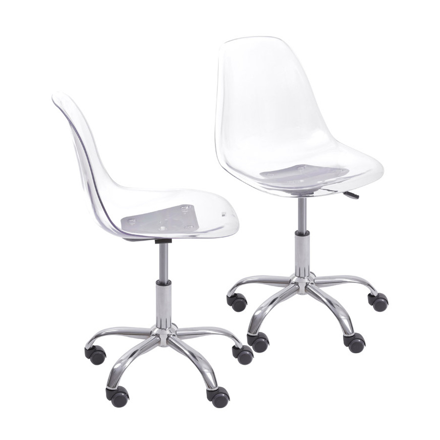 Kit 2 Cadeiras Charles Eames DKR PET Incolor