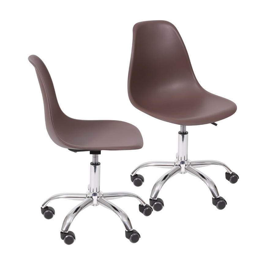 Kit 2 Cadeiras Charles Eames DKR base Rodízio Cafe