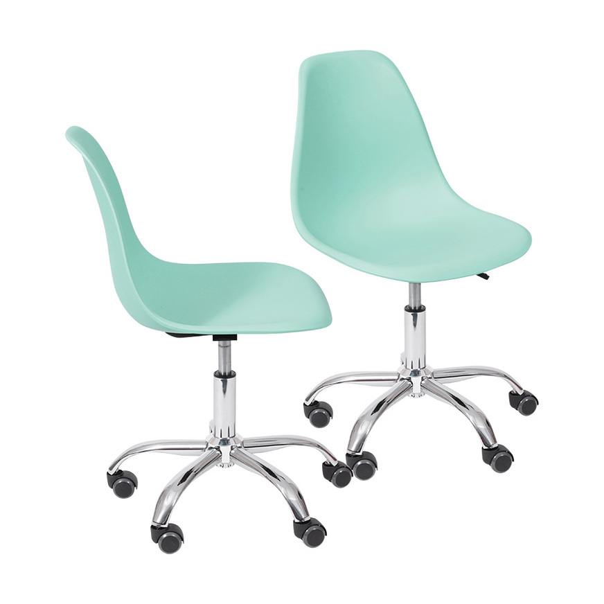 Kit 2 Cadeiras Charles Eames DKR base Rodízio Tiffany