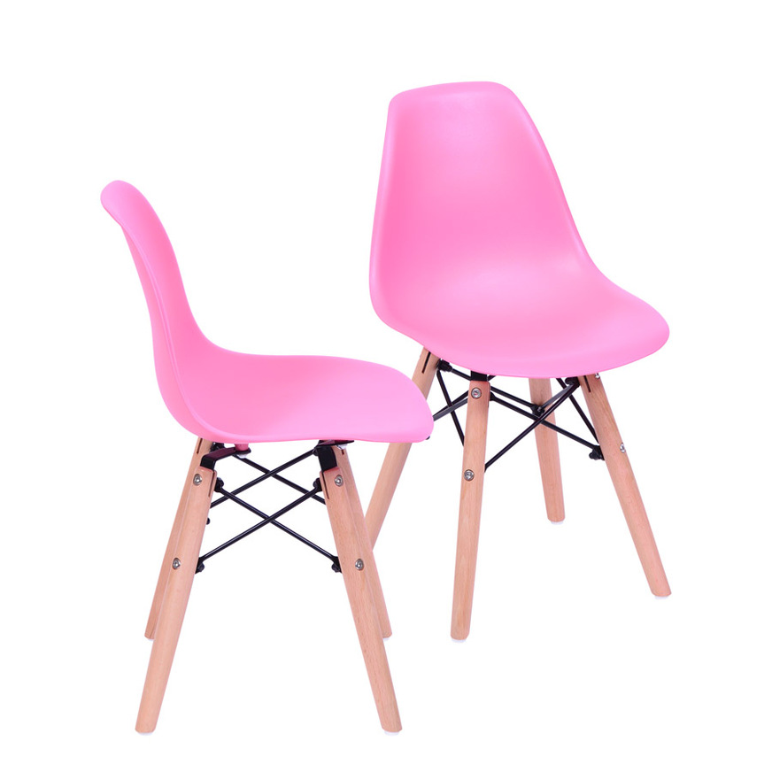 Kit 2 Cadeiras Charles Eames DKR Infantil Rosa