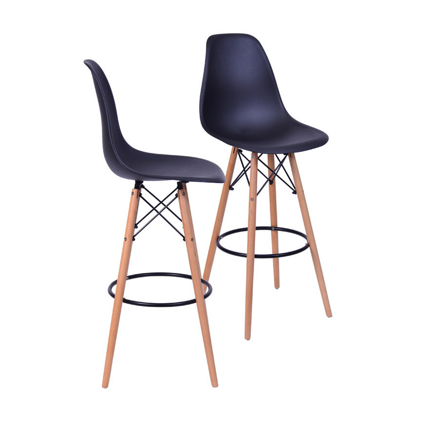 Kit 2 Banquetas Eames DKR PP Preta