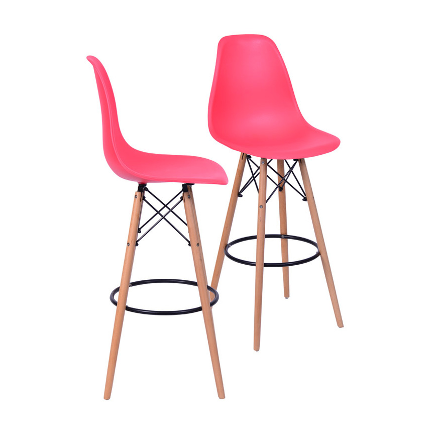 Kit 2 Banquetas Eames DKR PP Vermelha
