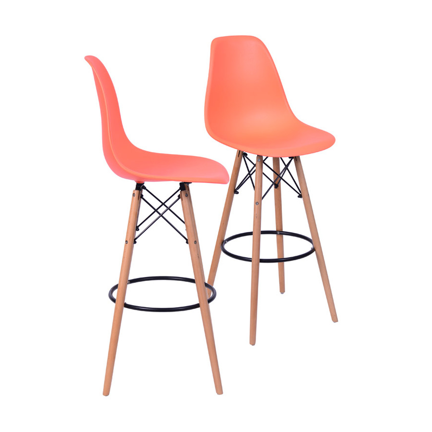 Kit 2 Banquetas Eames DKR PP Laranja