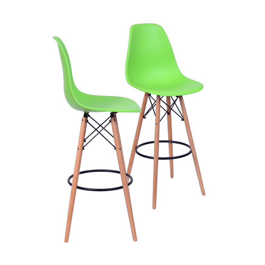 Kit 2 Banquetas Eames DKR PP Verde