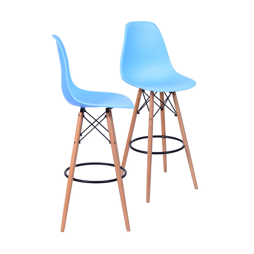 Kit 2 Banquetas Eames DKR PP Azul claro