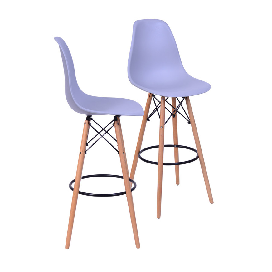 Kit 2 Banquetas Eames DKR PP Cinza