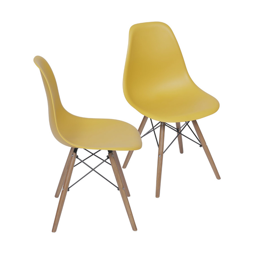 Kit 2 Cadeiras Charles Eames DKR Açafrão