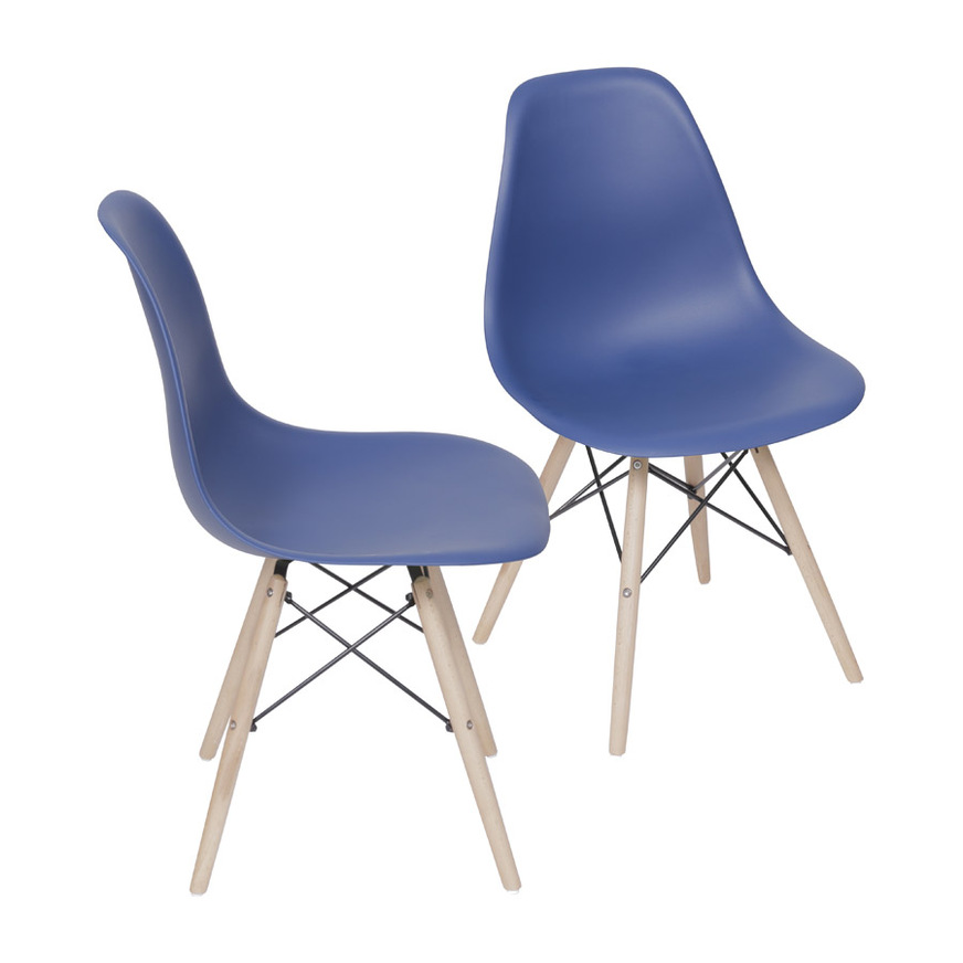 Kit 2 Cadeiras Charles Eames DKR Azul Marinho