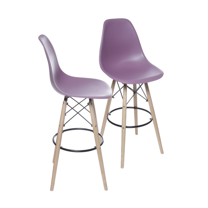 Kit 2 Banquetas Eames DKR PP Roxa