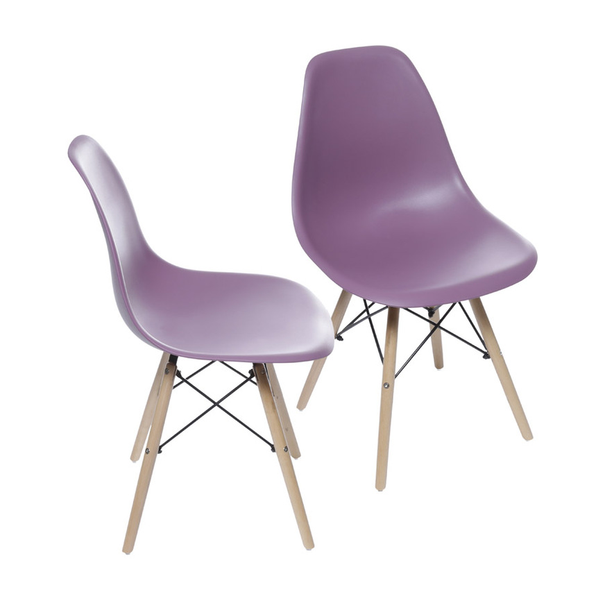 Kit 2 Cadeiras Charles Eames DKR Roxa
