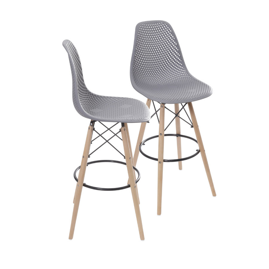 Kit 2 Banquetas Colmeia Cinza