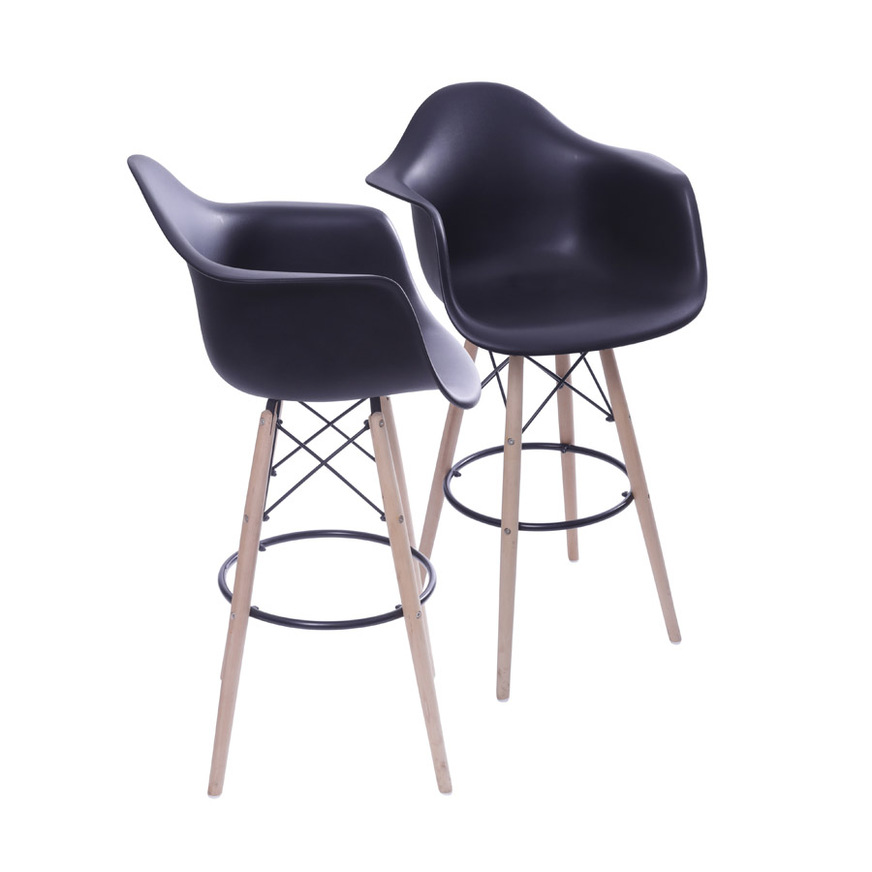 Kit 2 Banquetas Eames DKR PP Preta