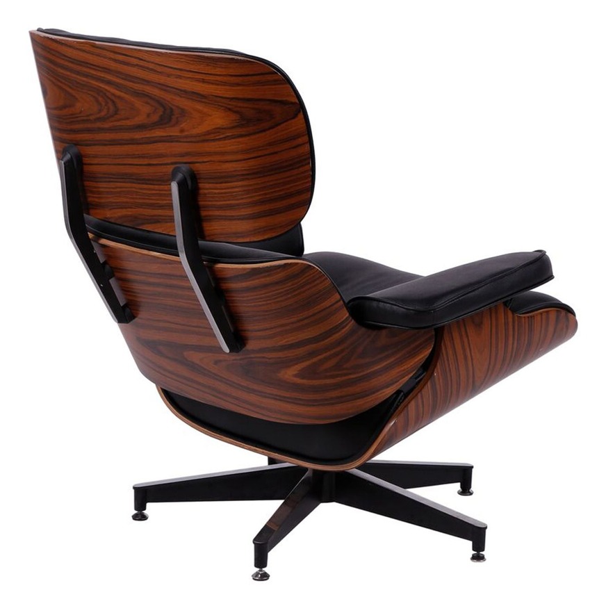 Poltrona Charles Eames com Puff Preto